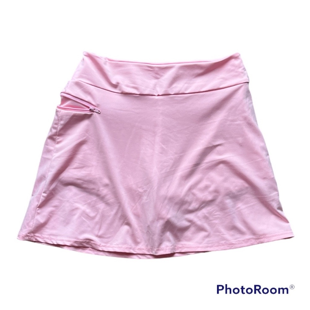 Pink tennis skort with zip up pocket